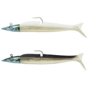 Combo weiche Kunstköder Shad Sandaal EELO 150 18 g schwarz/weisser Rücken