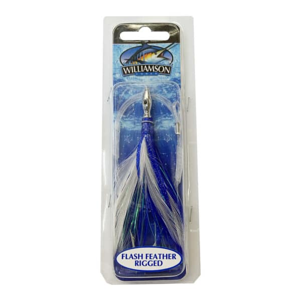 Streamer Schleppangeln Flash Feather mit Haken blau 04